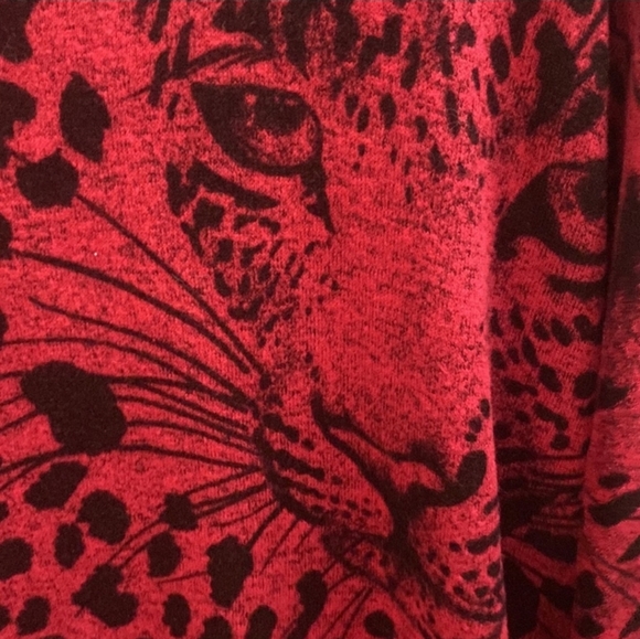 Chicos Red Leopard Print Sweater - Picture 3 of 5